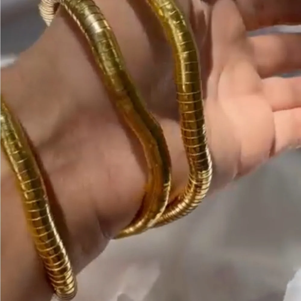 New! Flexible multi purpose serpenti Gold Snake Necklace